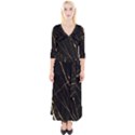 black marble Quarter Sleeve Wrap Maxi Dress View1