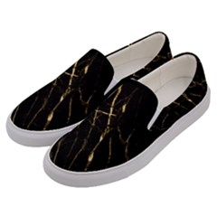 Black Marble Men s Canvas Slip Ons by NouveauDesign