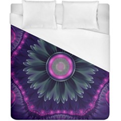 Beautiful Hot Pink And Gray Fractal Anemone Kisses Duvet Cover (california King Size) by jayaprime