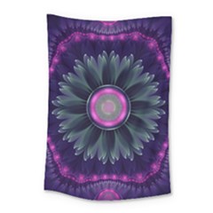 Beautiful Hot Pink And Gray Fractal Anemone Kisses Small Tapestry by jayaprime