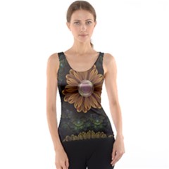 Abloom In Autumn Leaves With Faded Fractal Flowers Tank Top by jayaprime