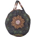 Abloom in Autumn Leaves with Faded Fractal Flowers Giant Round Zipper Tote View2