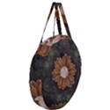 Abloom in Autumn Leaves with Faded Fractal Flowers Giant Round Zipper Tote View3