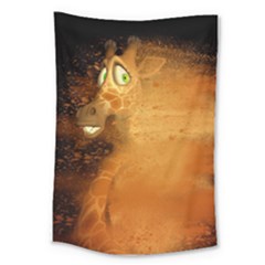 The Funny, Speed Giraffe Large Tapestry by FantasyWorld7