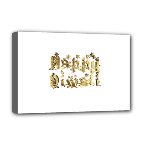 Happy Diwali Gold Golden Stars Star Festival Of Lights Deepavali Typography Deluxe Canvas 18  X 12   by yoursparklingshop