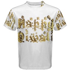 Happy Diwali Gold Golden Stars Star Festival Of Lights Deepavali Typography Men s Cotton Tee by yoursparklingshop