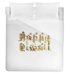 Happy Diwali Gold Golden Stars Star Festival Of Lights Deepavali Typography Duvet Cover (queen Size) by yoursparklingshop