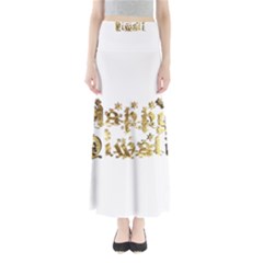 Happy Diwali Gold Golden Stars Star Festival Of Lights Deepavali Typography Full Length Maxi Skirt by yoursparklingshop