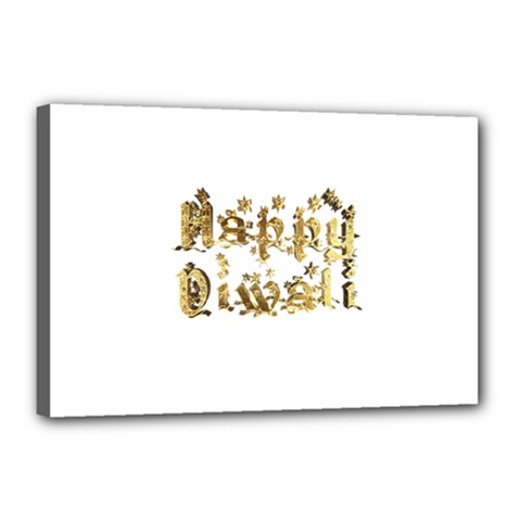 Happy Diwali Gold Golden Stars Star Festival Of Lights Deepavali Typography Canvas 18  X 12  by yoursparklingshop