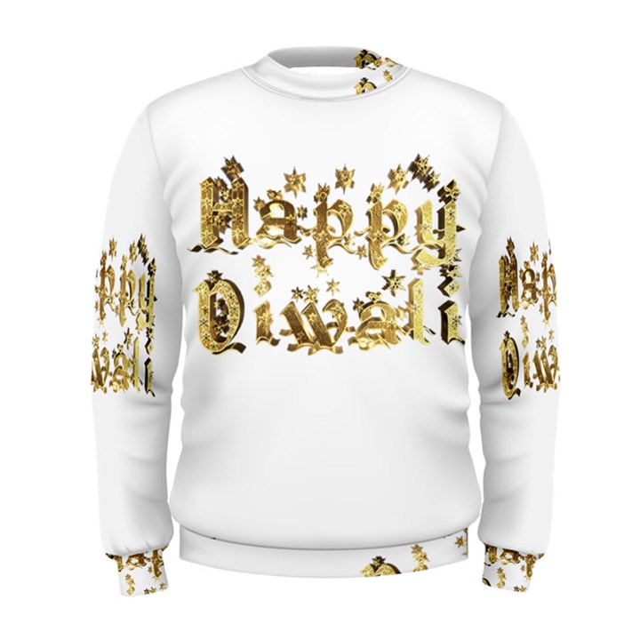 Happy Diwali Gold Golden Stars Star Festival Of Lights Deepavali Typography Men s Sweatshirt