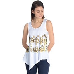 Happy Diwali Gold Golden Stars Star Festival Of Lights Deepavali Typography Sleeveless Tunic by yoursparklingshop