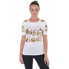 Happy Diwali Gold Golden Stars Star Festival Of Lights Deepavali Typography Short Sleeve Top by yoursparklingshop