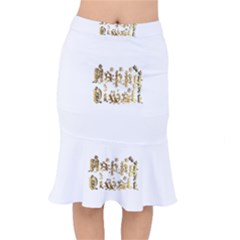 Happy Diwali Gold Golden Stars Star Festival Of Lights Deepavali Typography Mermaid Skirt by yoursparklingshop