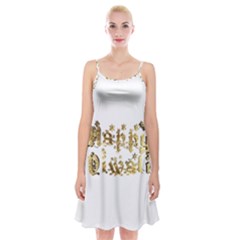 Happy Diwali Gold Golden Stars Star Festival Of Lights Deepavali Typography Spaghetti Strap Velvet Dress by yoursparklingshop