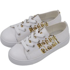 Happy Diwali Gold Golden Stars Star Festival Of Lights Deepavali Typography Kids  Low Top Canvas Sneakers by yoursparklingshop