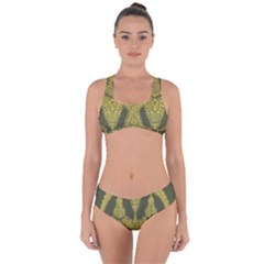 Art Nouveau Green Criss Cross Bikini Set by NouveauDesign