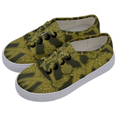 Art Nouveau Green Kids  Classic Low Top Sneakers by NouveauDesign