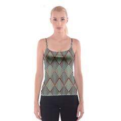 Art Deco Teal Brown Spaghetti Strap Top by NouveauDesign