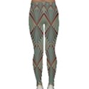 Art deco teal brown Classic Yoga Leggings View2