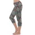 Art deco teal brown Capri Yoga Leggings View2