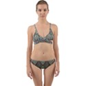 Art deco teal brown Wrap Around Bikini Set View1