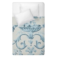 Blue Vintage Floral  Duvet Cover Double Side (single Size) by NouveauDesign