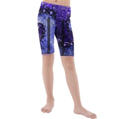 Beautiful Violet Spiral For Nocturne Of Scorpio Kids  Mid Length Swim Shorts by jayaprime