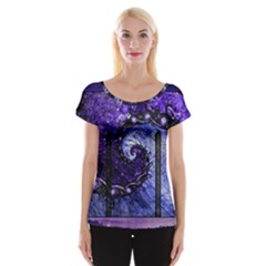 Beautiful Violet Spiral For Nocturne Of Scorpio Cap Sleeve Tops by jayaprime