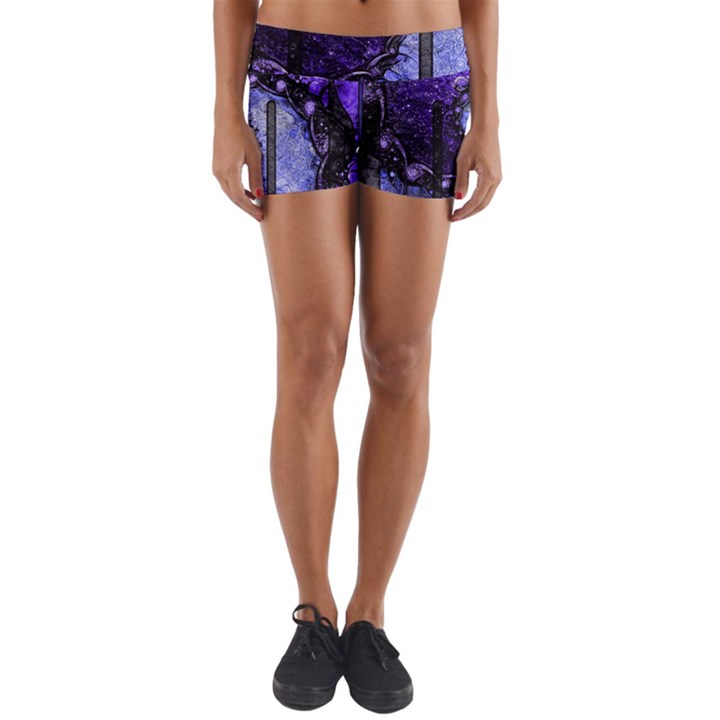 Beautiful Violet Spiral For Nocturne Of Scorpio Yoga Shorts