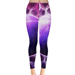 Beautiful Violet Nasa Deep Dream Fractal Mandala Leggings  by jayaprime