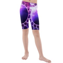 Beautiful Violet Nasa Deep Dream Fractal Mandala Kids  Mid Length Swim Shorts by jayaprime