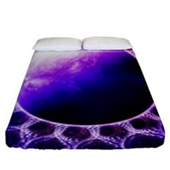 Beautiful Violet Nasa Deep Dream Fractal Mandala Fitted Sheet (queen Size) by jayaprime