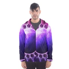 Beautiful Violet Nasa Deep Dream Fractal Mandala Hooded Wind Breaker (men) by jayaprime