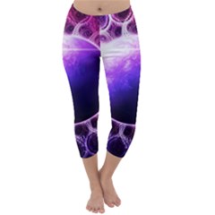 Beautiful Violet Nasa Deep Dream Fractal Mandala Capri Winter Leggings  by jayaprime