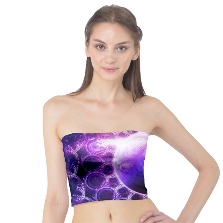 Beautiful Violet NASA Deep Dream Fractal Mandala Tube Top