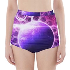 Beautiful Violet Nasa Deep Dream Fractal Mandala High-waisted Bikini Bottoms by jayaprime