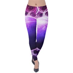 Beautiful Violet Nasa Deep Dream Fractal Mandala Velvet Leggings by jayaprime