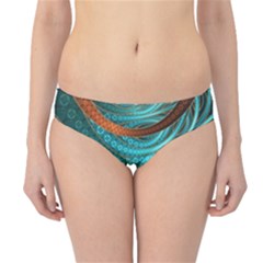 Beautiful Leather & Blue Turquoise Fractal Jewelry Hipster Bikini Bottoms by jayaprime