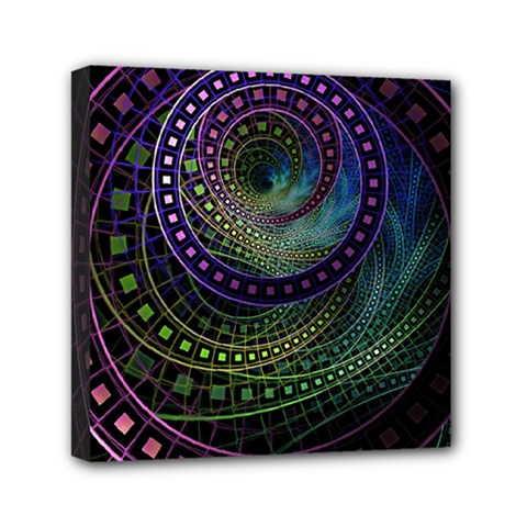 Oz The Great With Technicolor Fractal Rainbow Mini Canvas 6  X 6  by jayaprime