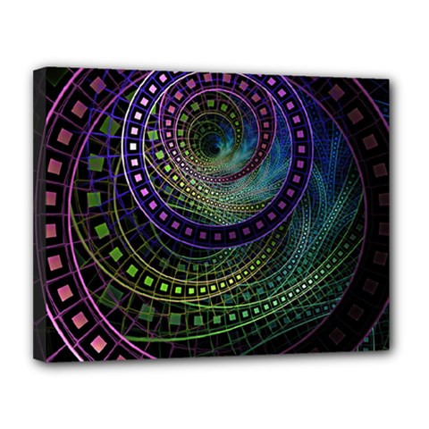 Oz The Great With Technicolor Fractal Rainbow Canvas 14  X 11  by jayaprime