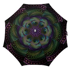 Oz The Great With Technicolor Fractal Rainbow Straight Umbrellas by jayaprime