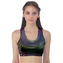 Oz The Great With Technicolor Fractal Rainbow Sports Bra by jayaprime