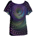 Oz the Great with Technicolor Fractal Rainbow Women s Oversized Tee View1