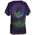 Oz the Great with Technicolor Fractal Rainbow Women s Oversized Tee View2