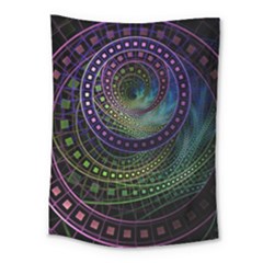 Oz The Great With Technicolor Fractal Rainbow Medium Tapestry by jayaprime