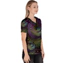 Oz the Great with Technicolor Fractal Rainbow Scrub Top View3