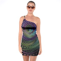 Oz The Great With Technicolor Fractal Rainbow One Soulder Bodycon Dress by jayaprime