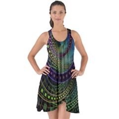 Oz The Great With Technicolor Fractal Rainbow Show Some Back Chiffon Dress by jayaprime