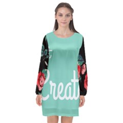 Bloem Logomakr 9f5bze Long Sleeve Chiffon Shift Dress  by createinc