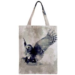 Cute Owl In Watercolor Zipper Classic Tote Bag by FantasyWorld7